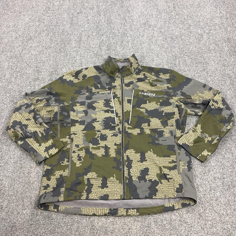 KUIU Chinook Jacket Mens 3XL Verde Camo Full Zip Hunting Windbreaker Toray